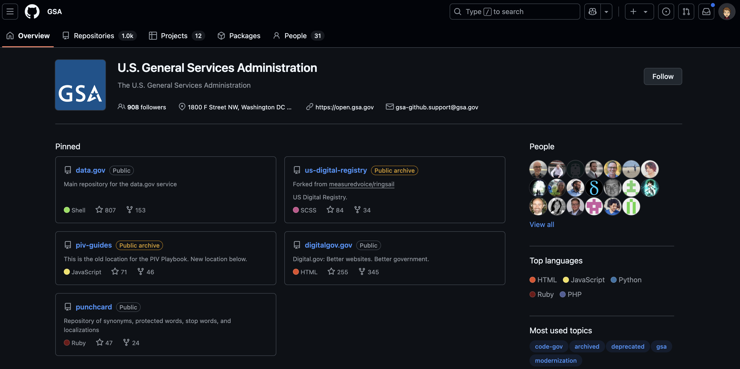 General Services Administration GitHub